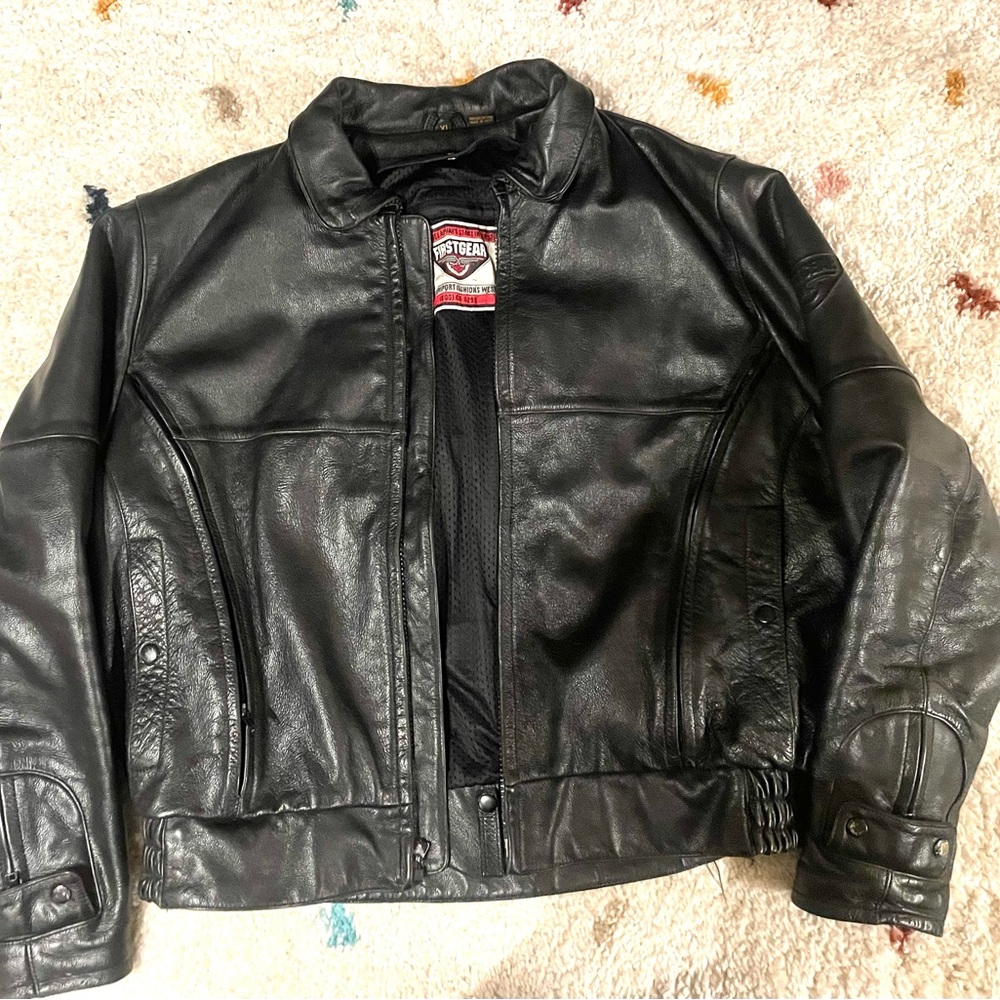 Genuine leather biker bomber jacket